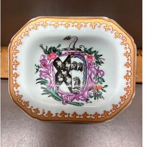 Vintage Nelson Rockefeller Collection Mottahedeh salt cellar dish Coat of Arms